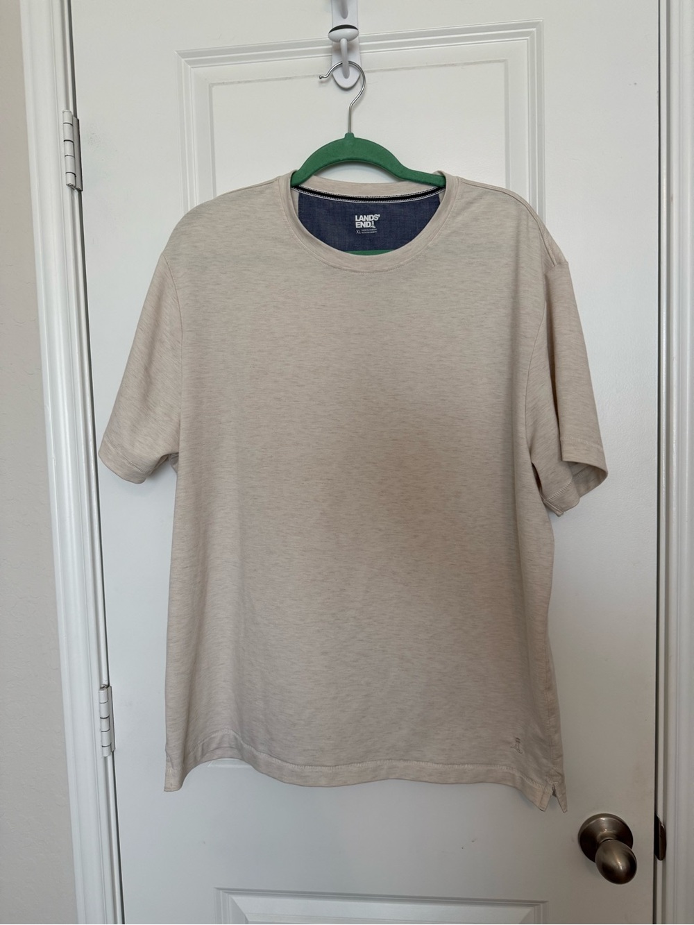 Land’s End Cream Beige Super-T Short Sleeve T-Shirt